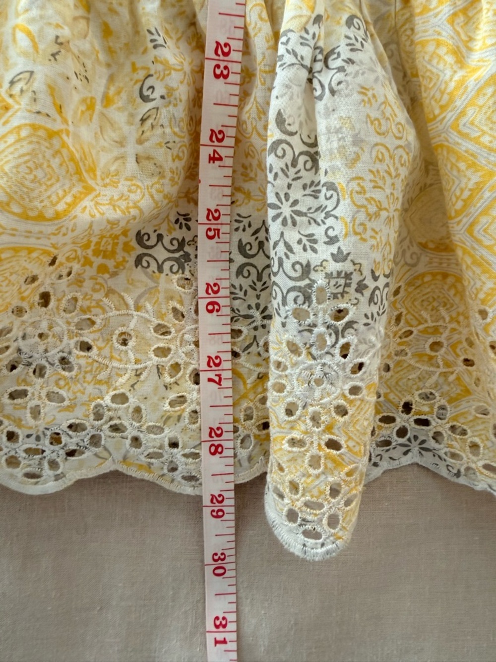 Rachel Zoe | Yellow Cotton Sundress | Embroidered Placket | Smocked | S - Picture 14 of 16